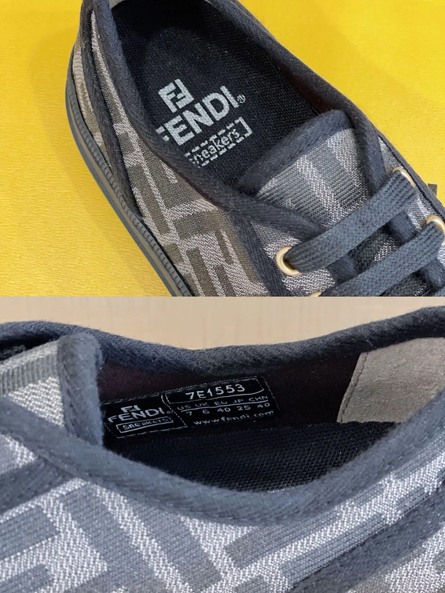 Factory price: 380 new Fendi Fendǐ Domino sneakers with jacquard FF pattern, embossed FF pattern on the toe, canvas upper, T men's men's shoes 💰U customized outsole Size: 38-45, (45 customized)